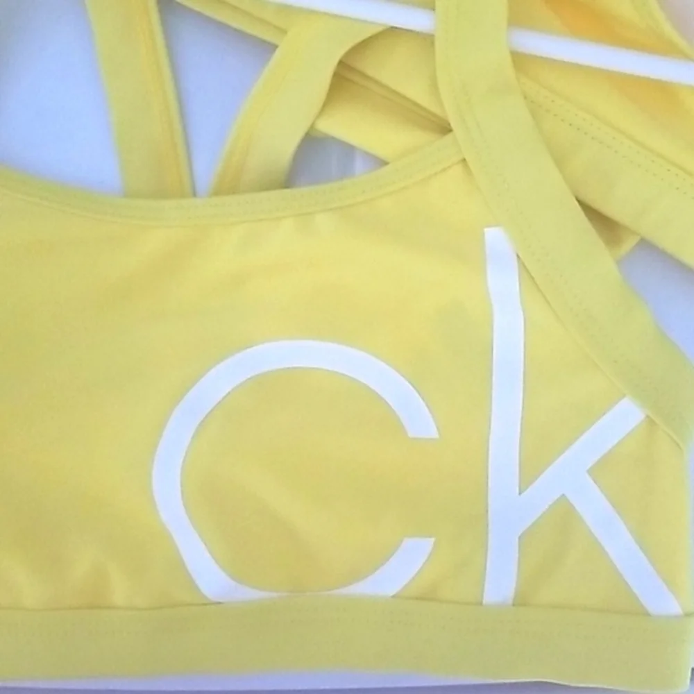 Calvin Klein Girls Swimsuit 2 Piece Bikini Yellow Size 8 - 10